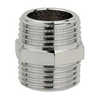 Dubbele nippel 1/2-1/2 inch AG messing verchroomd