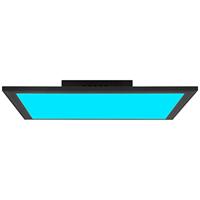 BRILLIANT lamp, Abie LED plafondpaneel 40x40cm RGB zand zwart, metaal/kunststof, 1x 24W LED geïntegreerd, (2400lm, 2700-6200K), A+