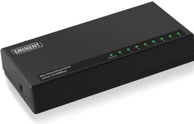 EMINENT   EM4408 - Netwerkswitch - 8 x 10/100 - desktop - zwart