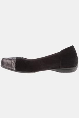 Ulla Popken Ballerina's, suède, wijdte H - Grote Maten