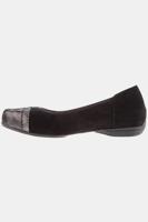Ulla Popken Ballerina's, suède, wijdte H - Grote Maten