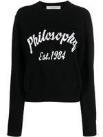 Philosophy Di Lorenzo Serafini pull à logo en intarsia - Noir