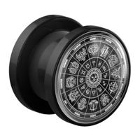 Tunnel met Zodiac Circle Design Acryl Tunnels & Plugs