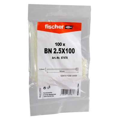 Fischer 87478 kabelbinder Standaard kabelbinder Nylon Transparant 100 stuk(s)
