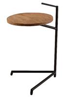 J-Line Bijzettafel Bistro Rond Mango Hout/Ijzer Naturel/Zwart