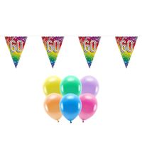 Boland Party 60e jaar verjaardag feest versieringen - Ballonnen en vlaggetjes - thumbnail