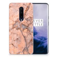 OnePlus 7 Pro TPU Siliconen Hoesje Marmer Oranje