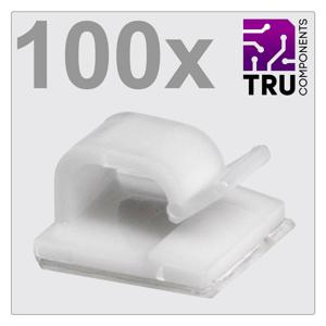 TRU COMPONENTS T24CA021 Kabelclip Zelfklevend TC-12888440 Bundel-Ø (bereik) 1 tot 7 mm Wit 100 stuk(s)