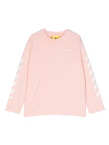 Off-White Kids t-shirt imprimé à manches longues - Rose