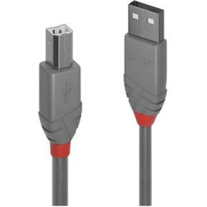 Lindy 36685 Anthra Line USB-kabel 5 m USB A USB B Mannelijk Grijs