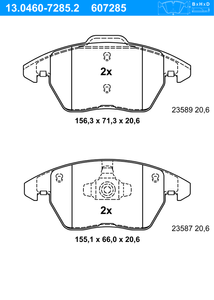 Remblokkenset, schijfrem ATE, u.a. für Seat, VW, Audi