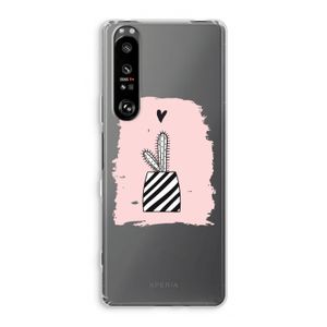 Zwart-wit cactus: Sony Xperia 1 III Transparant Hoesje