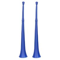 Set van 2x stuks vuvuzela grote party blaastoeter 48 cm blauw