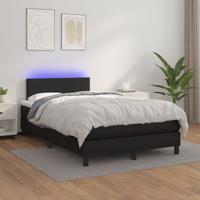 Boxspring met matras en LED kunstleer zwart 120x200 cm SKU: V3134093