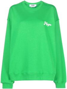 MSGM sweat en coton à logo imprimé - Vert