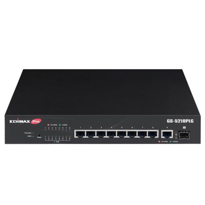 Edimax Switch GS-5210PLG Managed Gigabit Ethernet (10/100/1000) Power over Ethernet (PoE) Zwart