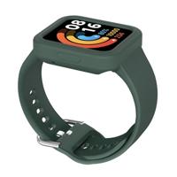 By Qubix - Siliconen band met case - Dennengroen - Xiaomi Redmi Watch 2 (Lite)