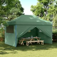 Partytent inklapbaar pop-up met 4 zijwanden groen - thumbnail