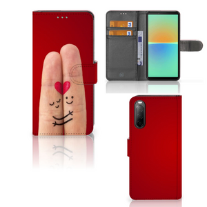 Sony Xperia 10 IV Wallet Case met Pasjes Liefde - Origineel Romantisch Cadeau