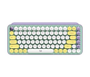 Logitech Pop Keys toetsenbord RF-draadloos + Bluetooth QWERTY US International Muntkleur, Violet, Wit, Geel