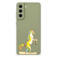 Samsung Galaxy S21FE Telefoonhoesje met Naam Horse Color - thumbnail