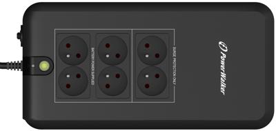 PowerWalker VFD 600 - UPS - 220/230/240 Volt wisselstroom V - 300 Watt - 600 VA 7 ampère-uur - uitgangen: 2 - zwart