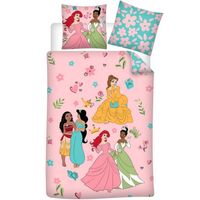 Disney Princess Dekbedovertrek, Princess Party - Eenpersoons - 140 x 200 + 65 x 65 cm - Katoen - thumbnail