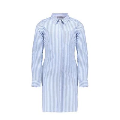 Geisha gestreepte blousejurk lichtblauw/blauw
