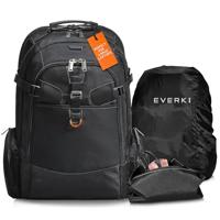 Everki EKP120 Laptoprugzak voor notebooks tot 46,7 cm (18,4 inch) met doordacht vakkenconcept, veel opbergruimte en andere hoogwaardige functies, zwart