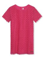 Michael Kors Kids robe en coton à dentelle fleurie - Rose