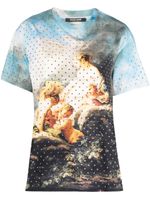 Roberto Cavalli t-shirt en coton à imprimé graphique - Bleu - thumbnail