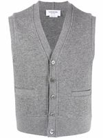 Thom Browne cardigan en cachemire à design sans manches - Gris - thumbnail