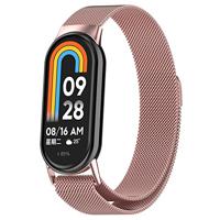 By Qubix - Milanese band - Rosé goud - Compatible met Xiaomi Smart Band 8 & 9 - Compatible Xiaomi bandje