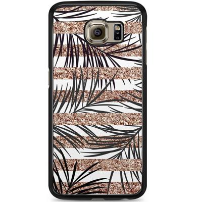 Samsung Galaxy S6 hoesje - Rose gold leaves