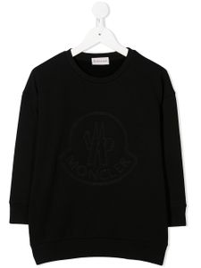 Moncler Enfant robe-sweat à logo brodé - Noir