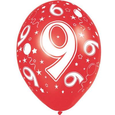 9 jaar ballonnen rondom bedrukt