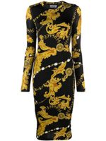 Versace Jeans Couture robe mi-longue à imprimé baroque - Noir - thumbnail