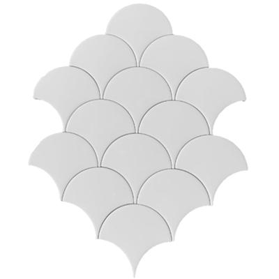 Terre d'Azur Hawaiian visschub tegels / mermaid tegels wit 12,5x6.3cm Terre d'Azur Hawaiian visschub tegels / mermaid tegels wit 12,5x6.3cm