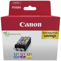 Canon Inktcartridge CLI-521 C/M/Y Multipack Origineel Combipack Cyaan, Magenta, Geel 2934B015 - thumbnail