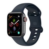 Siliconen sportbandje - Donkerblauw - Maat: M/L - Geschikt voor Apple Watch 42mm / 44mm / 45mm / 49mm