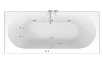 Riho Carolina Easypool ligbad 190x80cm met whirlpool systeem 6+4+2 hydro jets