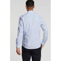 ESPRIT Men Collection slim fit overhemd met all over print lichtblauw