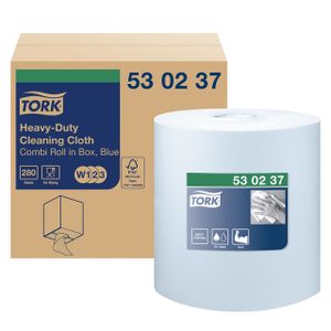 Reinigingsdoek Tork Heavy-Duty W1/2/3 multifunctioneel 280 vel blauw 530237