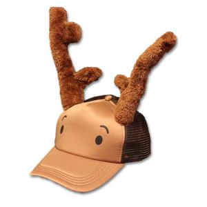 Rendier pet - met rendier gewei - bruin - polyester - volwassenen - rendier accessoires