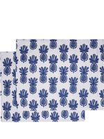 La DoubleJ sets de table à imprimé ananas (lot de 2) - Bleu