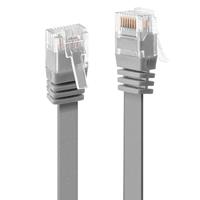 LINDY 5m CAT6 U/UTP Flat Gigabit Netwerkkabel, Grijs