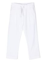 Paolo Pecora Kids pantalon droit à lien de resserrage - Blanc