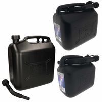 3x stuks jerrycans 5-10-20 liter zwart voor brandstof - thumbnail