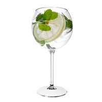 1x Rode wijn/gin tonic ballon glazen transparant 650 ml van onbreekbaar kunststof