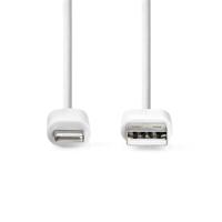 Lightning-kabel - USB 2.0 - Apple Lightning 8-Pin - USB-A stekker - 480 Mbps - Vernikkeld - 3.00 m - Rond - PVC - Wit - Label